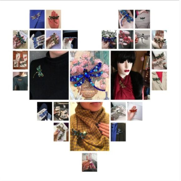 Crystal Vintage Dragonfly Brooch & Necklace - Picture 3 of 9